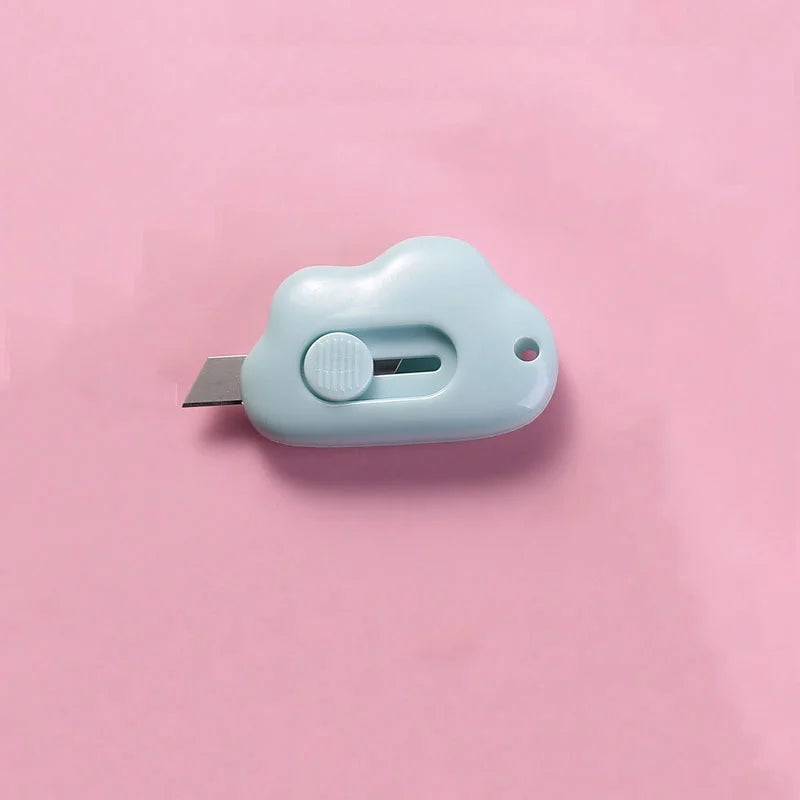 Mini Pocket Cloud Art Utility Knife Box Knife Paper Cutter Craft Wrapping Refillable Blade Stationery