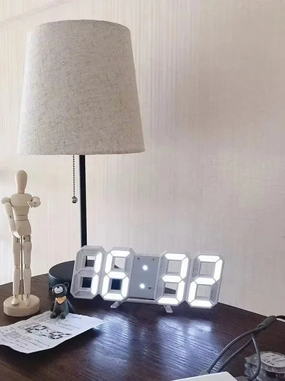 3D LED Digital Clock Wall Decoration Glow Night Mode Decoration for Bedroom Adjustable Electronic Watch Room Decor Aesthetics