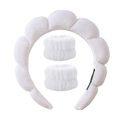 Cute Fashion Multifunctional Women's Face Washing Cuffs Waterproof Water Absorbent Wrist Cotton Velvet Hairband Hair Accessories