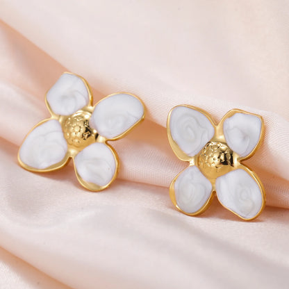 Cazador 2Pcs Flower Women's Earrings Stainless Steel Stud Earrings Jewelry Trend 2025 Party Wedding Birthday Gifts New Wholesale