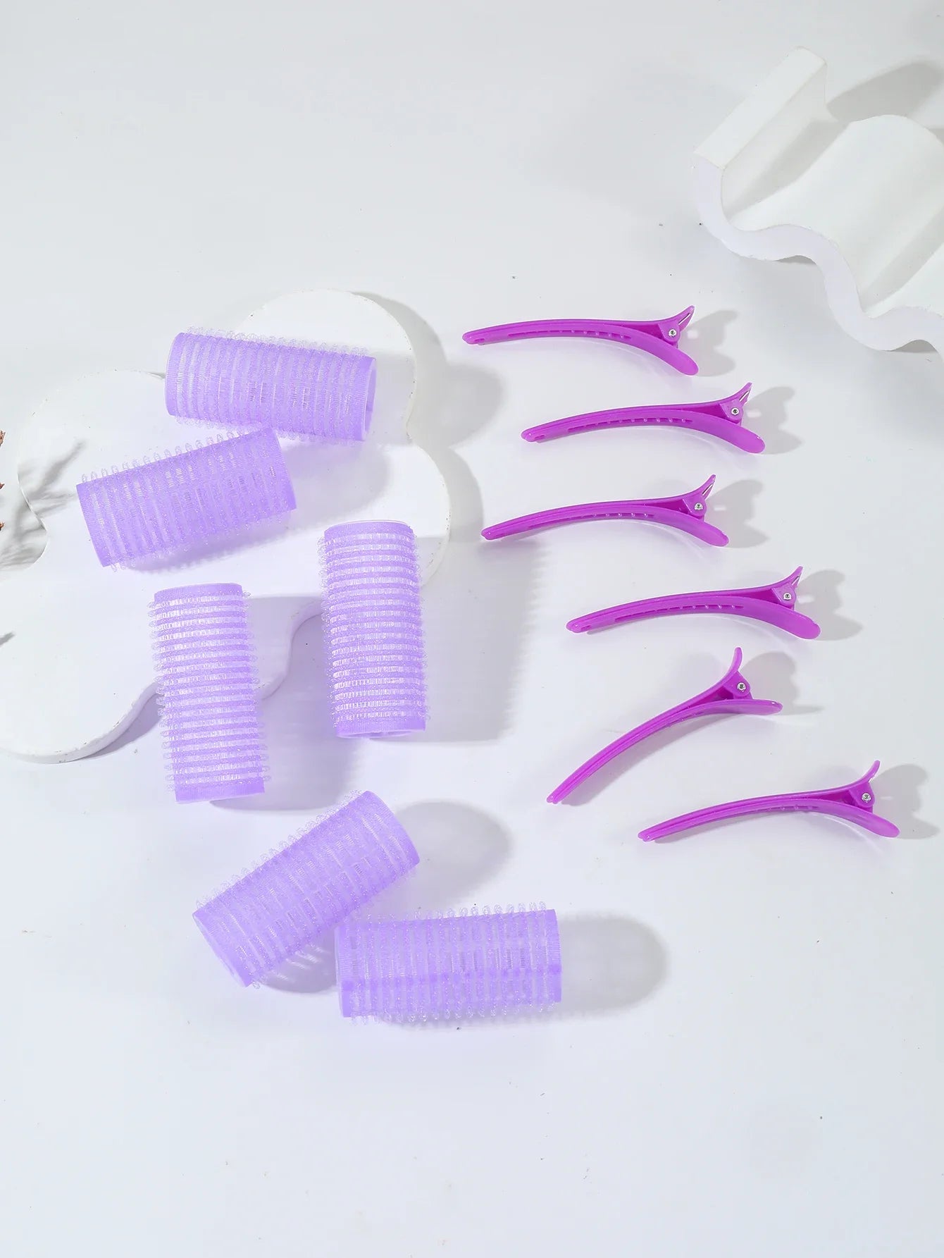 12pcs/set air bar curling iron tube self-adhesive magic roll and bangs hair clip curling styling tool