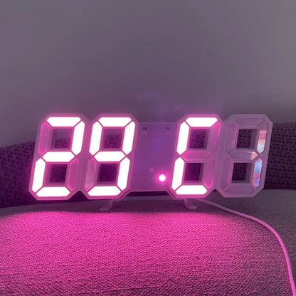 3D LED Digital Clock Wall Decoration Glow Night Mode Decoration for Bedroom Adjustable Electronic Watch Room Decor Aesthetics