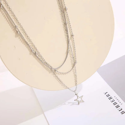 Necklace European And American Simple Temperament Lovely Atmosphere Star Moon Popular Lady Necklace Set For Women Multilayer